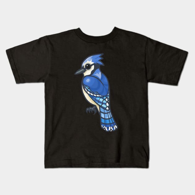 Blue Jay Kids T-Shirt by Ginboy